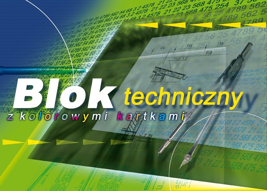 Blok techniczny A4 10k. kolorowy Kreska